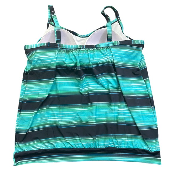 HOLIPICK womens modest plus size 20W banked scoop neck tankini swim top NWT - Picture 3 of 4